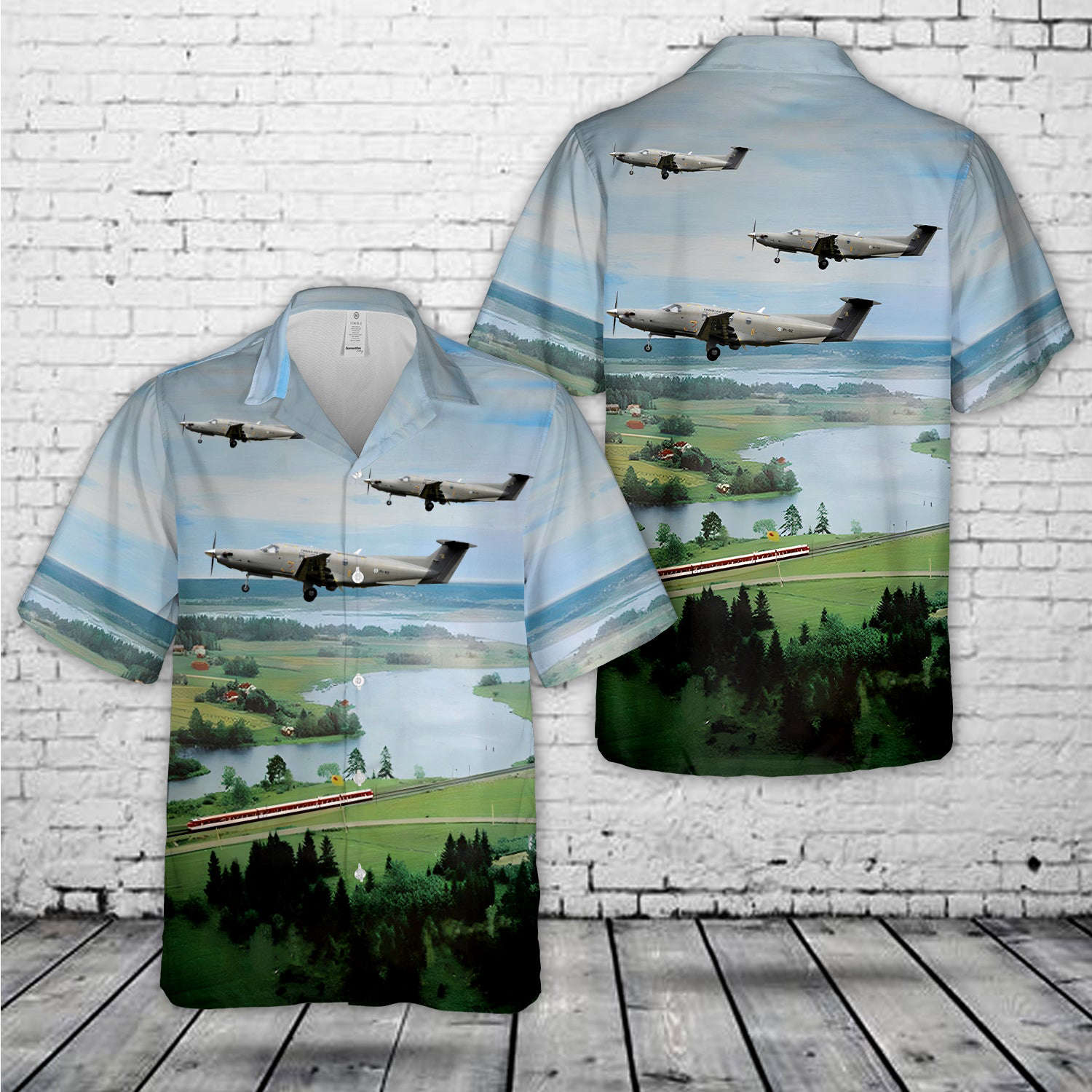 Finnish Air Force Pilatus PC-12/47E Hawaiian Shirt Gift for Men Dad Father Gift for Men Dad Father