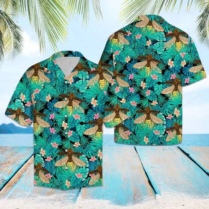 Firefly Tropical Palm Tree Leaves Shirt Gift for Men Women Fans: Aloha Hawaiian Summer Vacation Attire