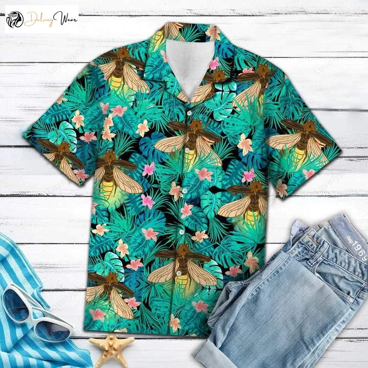 Firefly Tropical Palm Tree Leaves Shirt Gift for Men Women Fans: Aloha Hawaiian Summer Vacation Attire