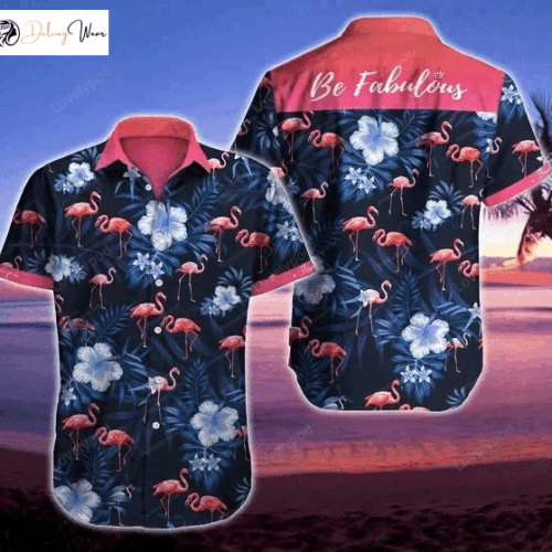 Flamingo Be Fabulous Hawaiian Shirt Gift for Men Women Fans – Tropical Leaves Pattern for a Stylish Tropical Look