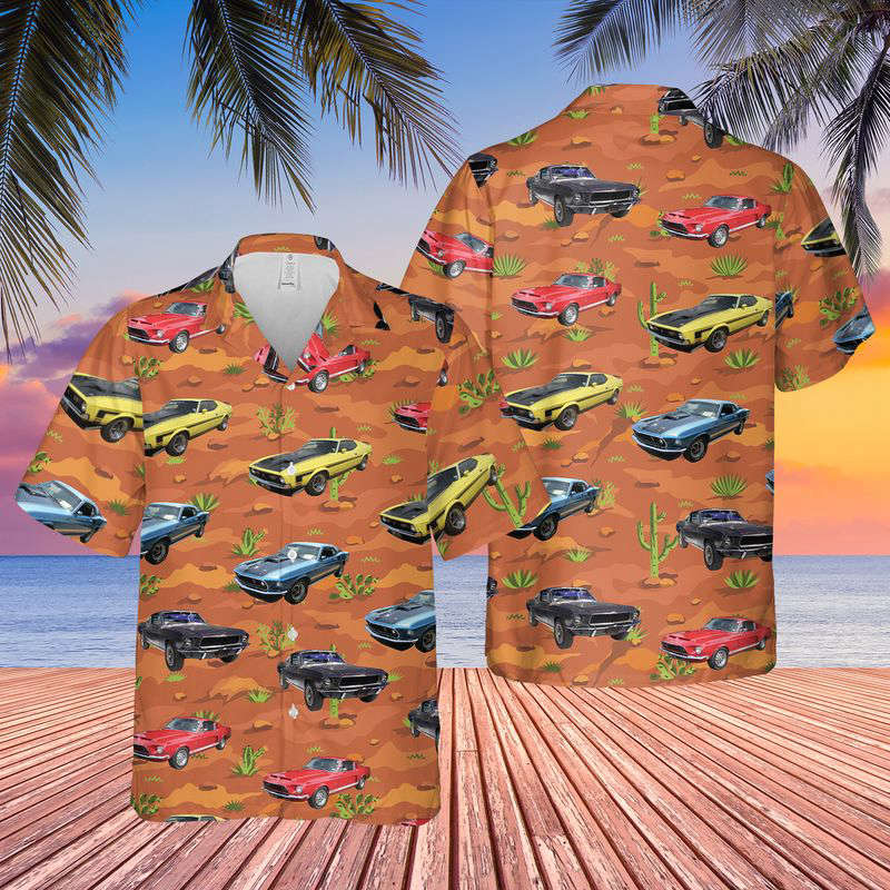 Ford Mustang (first generation) Hawaiian Shirt Gift for Men Dad Father Gift for Men Dad Father