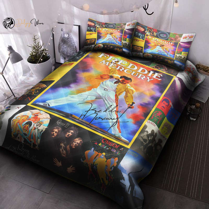 Freddie Mercury Queen Quilt Bedding Set Decor Gift For Men Women Decor Gift For Men Women CH