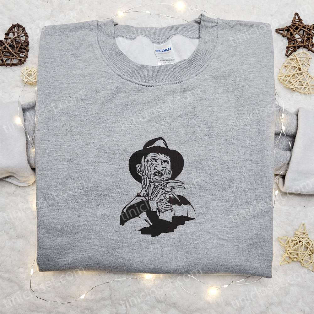 Freddy Krueger Embroidered Hoodie: Silhouette Horror Movies Sweatshirt for Best Halloween Gifts