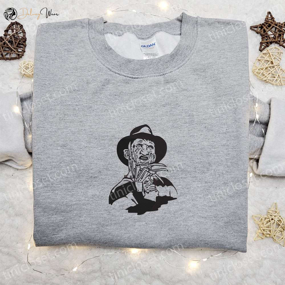 Freddy Krueger Embroidered Hoodie: Silhouette Horror Movies Sweatshirt for Best Halloween Gifts