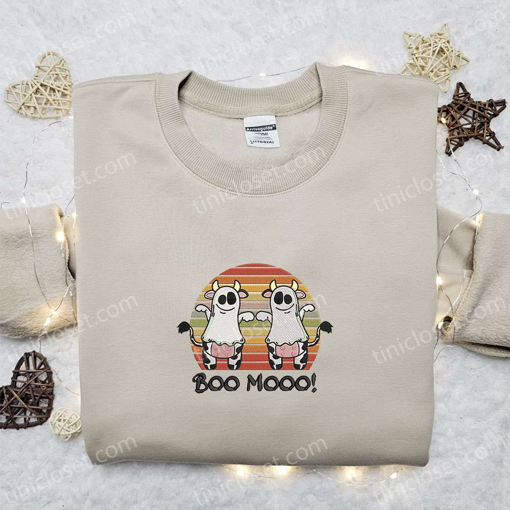 Funny Ghost Cow Farm Animal Embroidered Sweatshirt – Spooktacular Halloween Shirts & Clothing Funny Ghost Cow Farm Animal Embroidered Sweatshirt – Spooktacular Halloween Shirts & Clothing