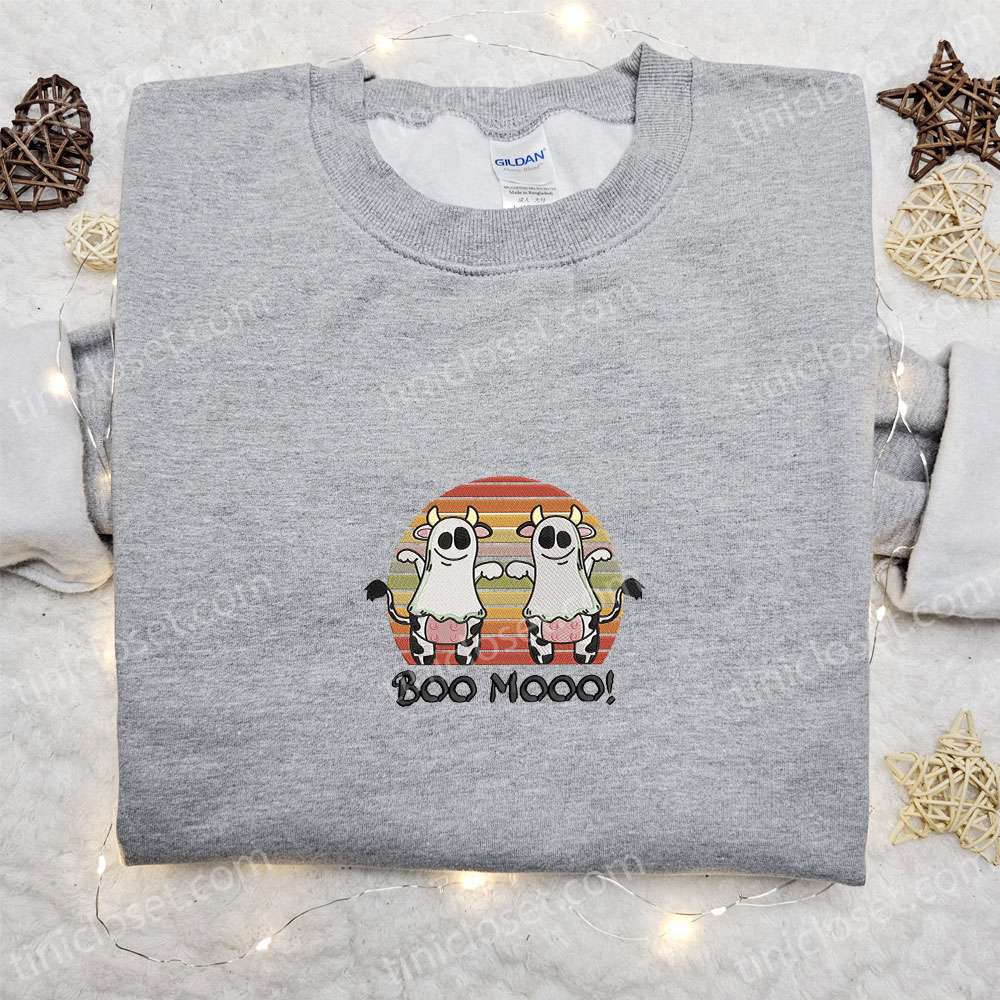 Funny Ghost Cow Farm Animal Embroidered Sweatshirt – Spooktacular Halloween Shirts & Clothing Funny Ghost Cow Farm Animal Embroidered Sweatshirt – Spooktacular Halloween Shirts & Clothing