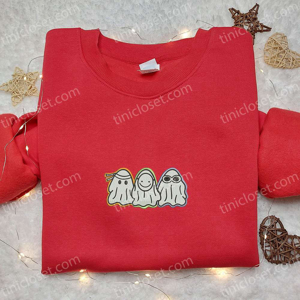 Spooky & Hilarious: Funny Ghosts Embroidered Shirt – Perfect Halloween Gift for Family Spooky & Hilarious: Funny Ghosts Embroidered Shirt – Perfect Halloween Gift for Family
