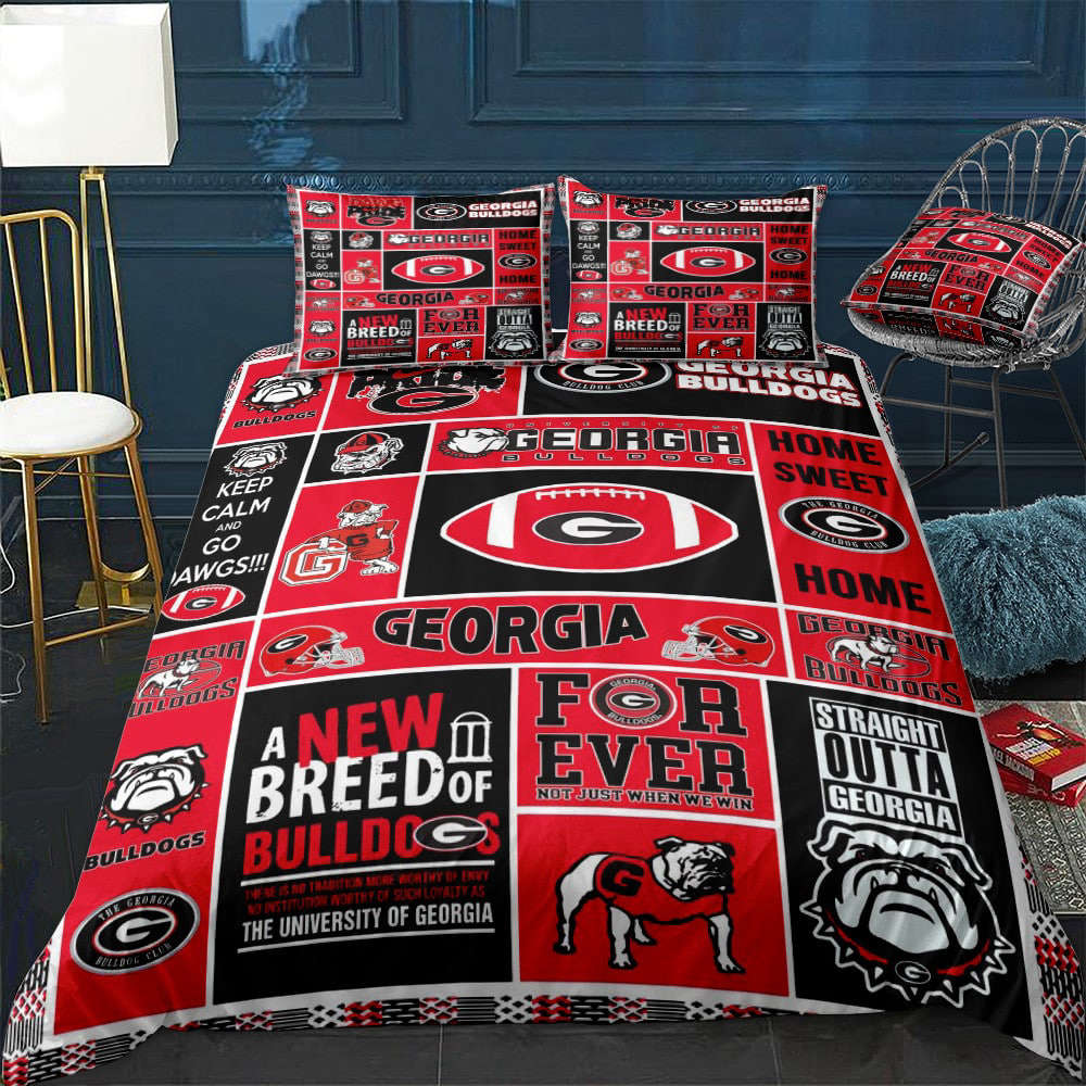 Georgia Bulldogs 3g Bedding Set Decor Gift For Men Women Decor Gift For Men Women G95