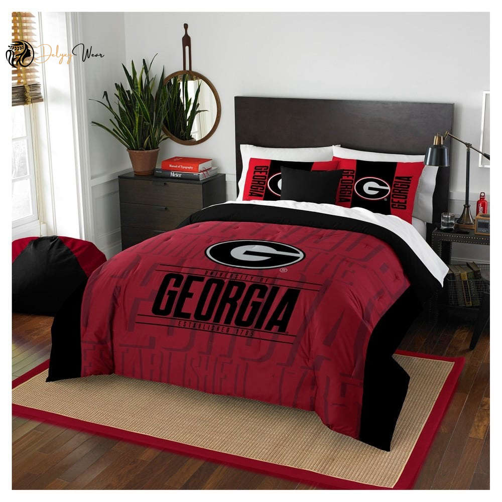 Georgia Bulldogs Bedding Set Decor Gift For Men Women Decor Gift For Men Women G95