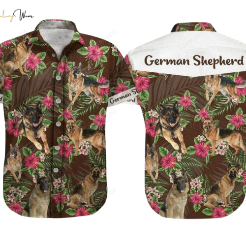 German Shepherd Aloha Hawaiian Shirt Gift for Men Women Fans – Pet & Tropical Hibiscus Design for Men & Women