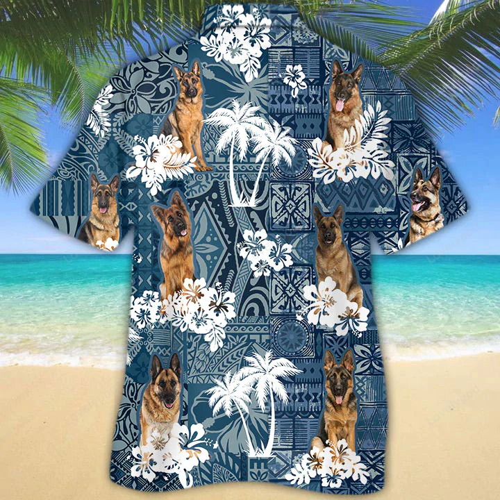 German Shepherd Hawaiian Shirt Gift for Men Women Fans – Flower Dog Aloha Shirt Gift for Men Women Fans for Men & Women