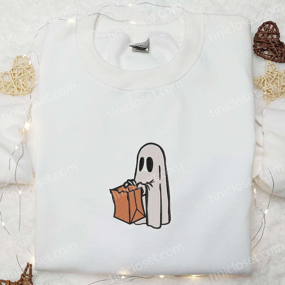 Spooky Ghost Box Embroidered Sweatshirt: Perfect Halloween Gift Idea