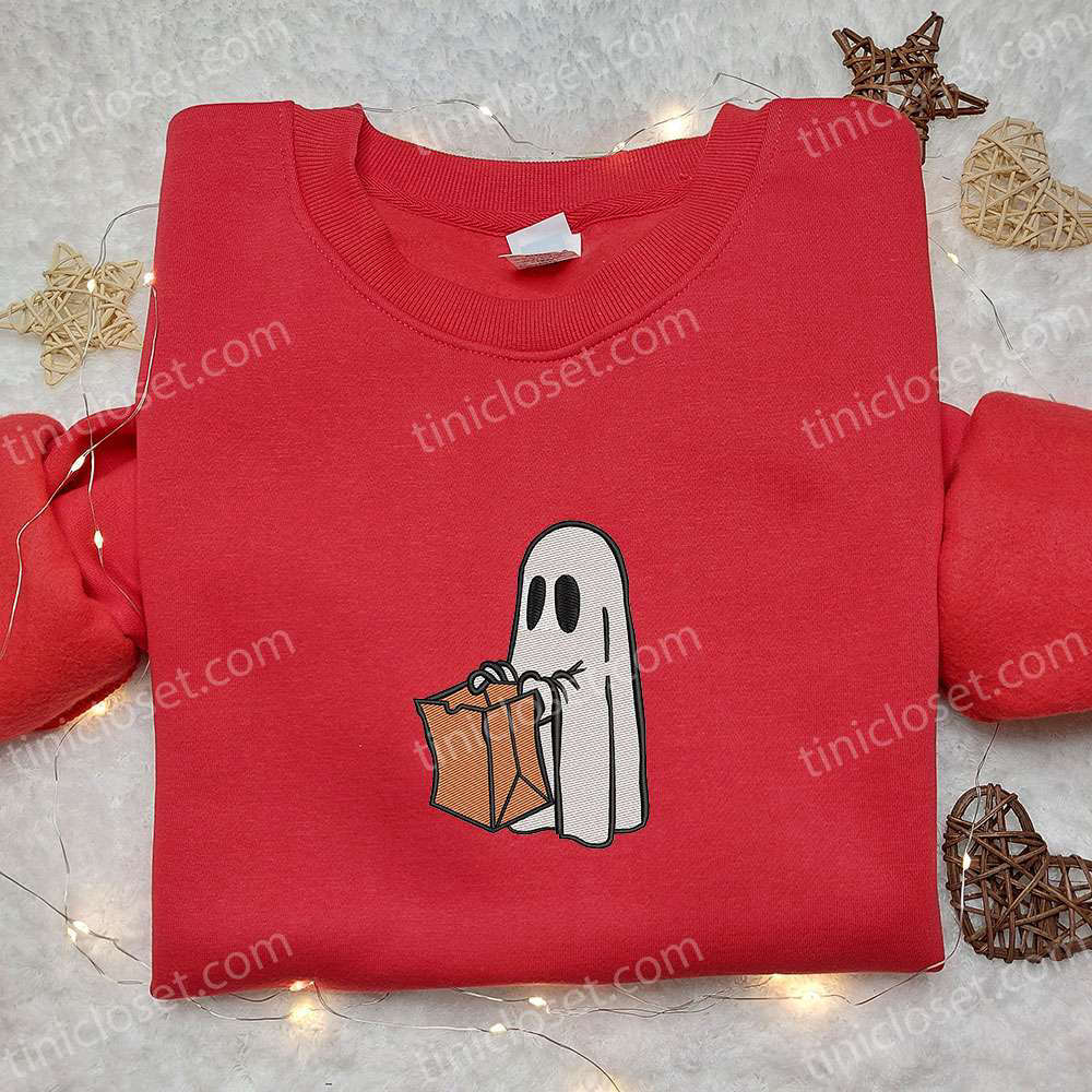 Spooky Ghost Box Embroidered Sweatshirt: Perfect Halloween Gift Idea Spooky Ghost Box Embroidered Sweatshirt: Perfect Halloween Gift Idea