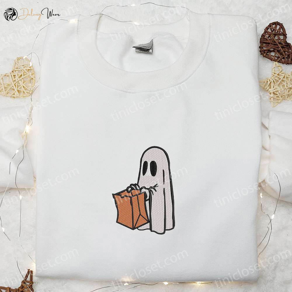 Spooky Ghost Box Embroidered Sweatshirt: Perfect Halloween Gift Idea
