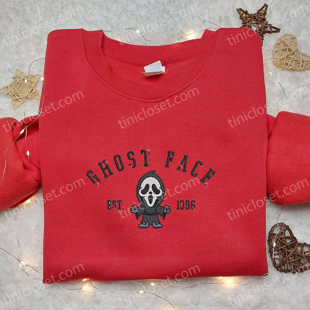 Spooktacular Ghost Face Est 1996 Embroidered Shirt Horror Characters Halloween Family Shirts Spooktacular Ghost Face Est 1996 Embroidered Shirt Horror Characters Halloween Family Shirts