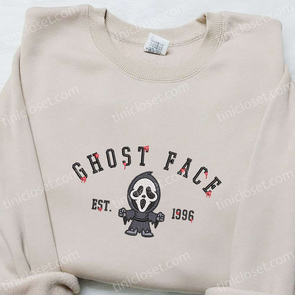 Spooktacular Ghost Face Est 1996 Embroidered Shirt Horror Characters Halloween Family Shirts Spooktacular Ghost Face Est 1996 Embroidered Shirt Horror Characters Halloween Family Shirts