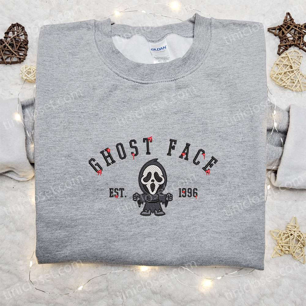 Spooktacular Ghost Face Est 1996 Embroidered Shirt Horror Characters Halloween Family Shirts Spooktacular Ghost Face Est 1996 Embroidered Shirt Horror Characters Halloween Family Shirts