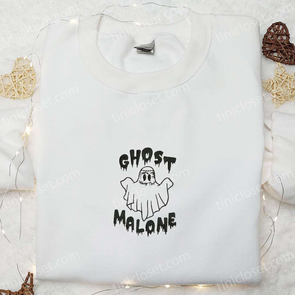 Ghost Malone & Horror Characters Embroidered Shirt: Perfect Halloween Gift