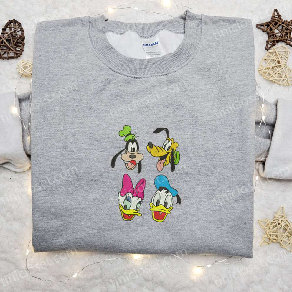 Disney Characters Embroidered Shirt & Hoodie: Goofy Pluto Daisy & Donald – Best Cartoon Gift Idea Disney Characters Embroidered Shirt & Hoodie: Goofy Pluto Daisy & Donald – Best Cartoon Gift Idea