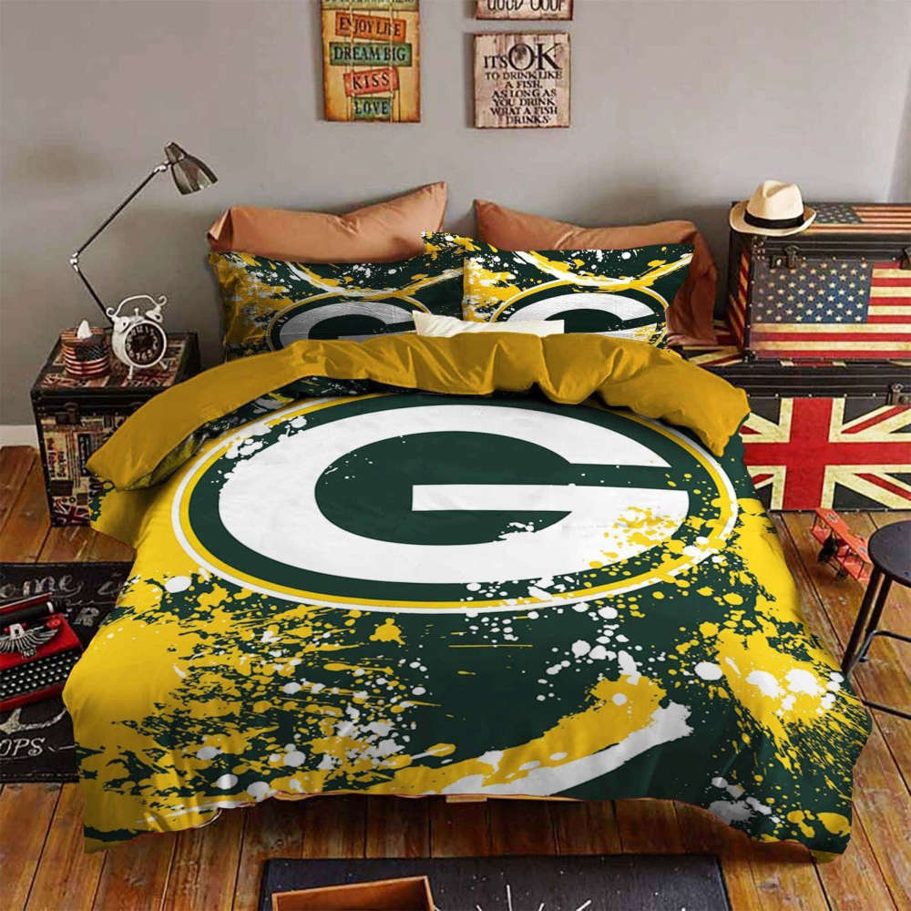 Green Bay Packers 1 Bedding Set Decor Gift For Men Women Decor Gift For Men Women G95