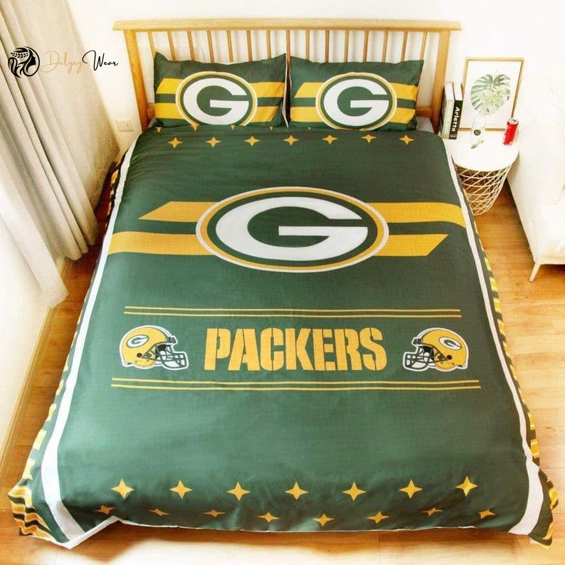 Green Bay Packers 3 Bedding Set Decor Gift For Men Women Decor Gift For Men Women G95