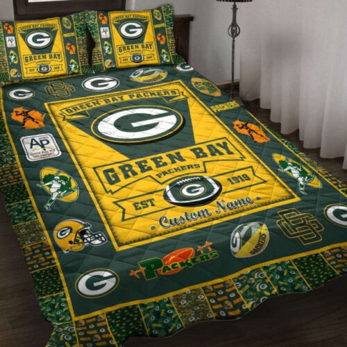 Green Bay Packers Bedding Set Decor Gift For Men Women Decor Gift For Men Women G95