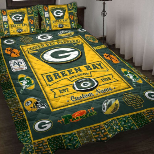Green Bay Packers Bedding Set Decor Gift For Men Women Decor Gift For Men Women G95