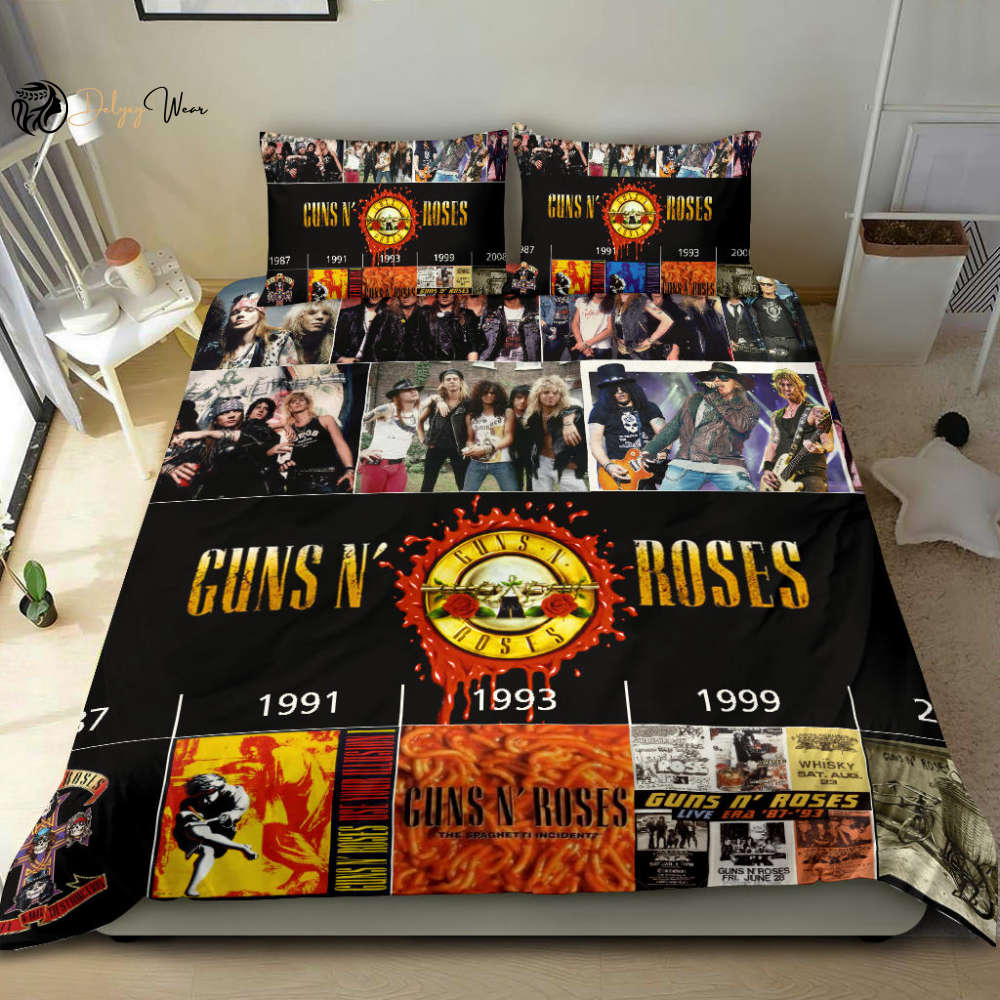 Guns N’ Roses Bedding Set Decor Gift For Men Women Decor Gift For Men Women G95