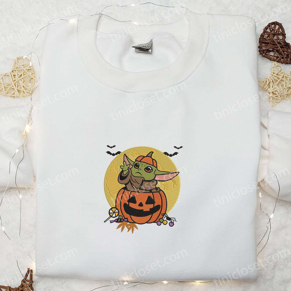 Halloween Baby Yoda Embroidered Shirt: Cute & Best Halloween Shirt Ideas