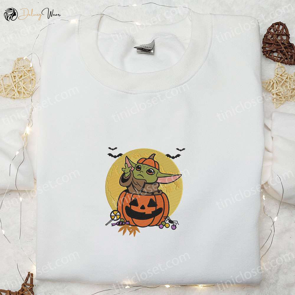 Halloween Baby Yoda Embroidered Shirt: Cute & Best Halloween Shirt Ideas