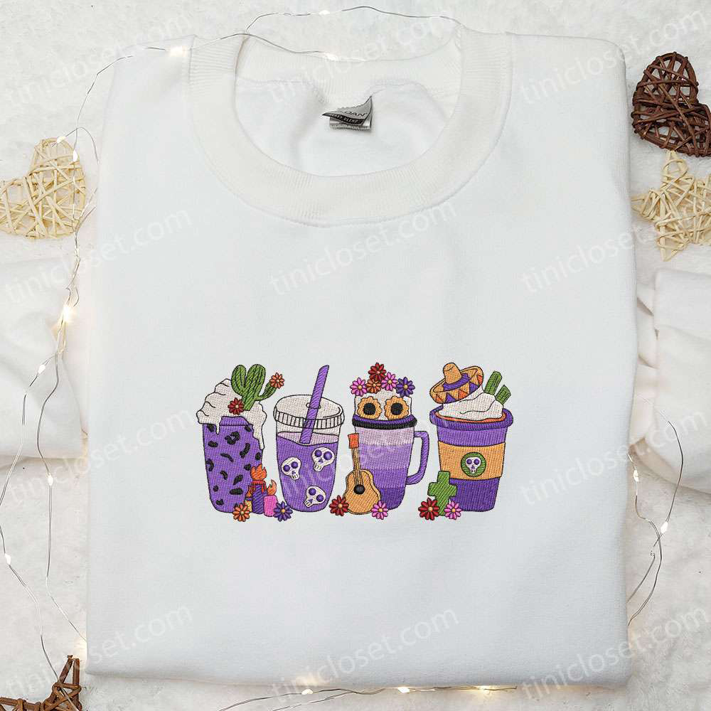 Halloween Coffee Embroidered Sweatshirt & Hoodie: Best Gifts for Family