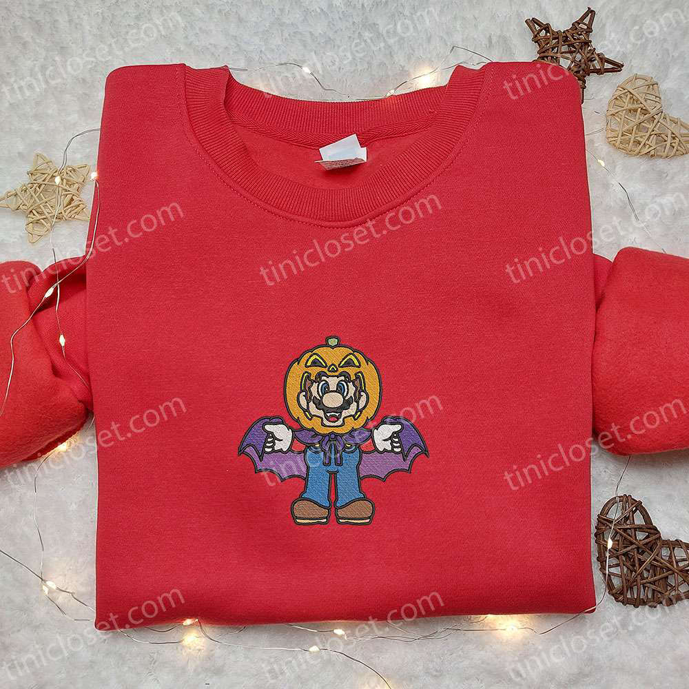Halloween Mario Pumpkin Embroidered Shirt Hoodie & Sweatshirt: Funny Cute & Spooky Styles Halloween Mario Pumpkin Embroidered Shirt Hoodie & Sweatshirt: Funny Cute & Spooky Styles