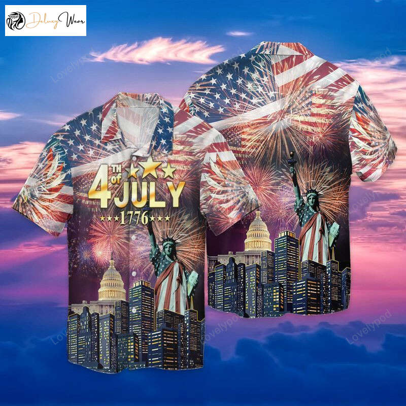 4th of July American Flag Hawaiian Shirt Gift for Men Women Fans – Celebrate Independence Day in Style