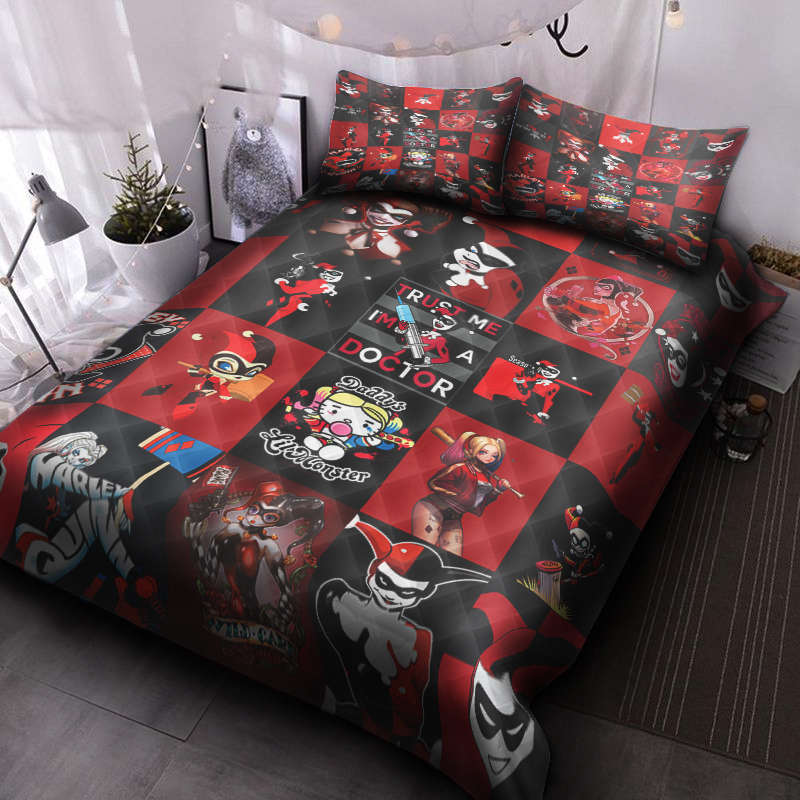 Harley Quinn Quilt Bedding Set Decor Gift For Men Women Decor Gift For Men Women G95