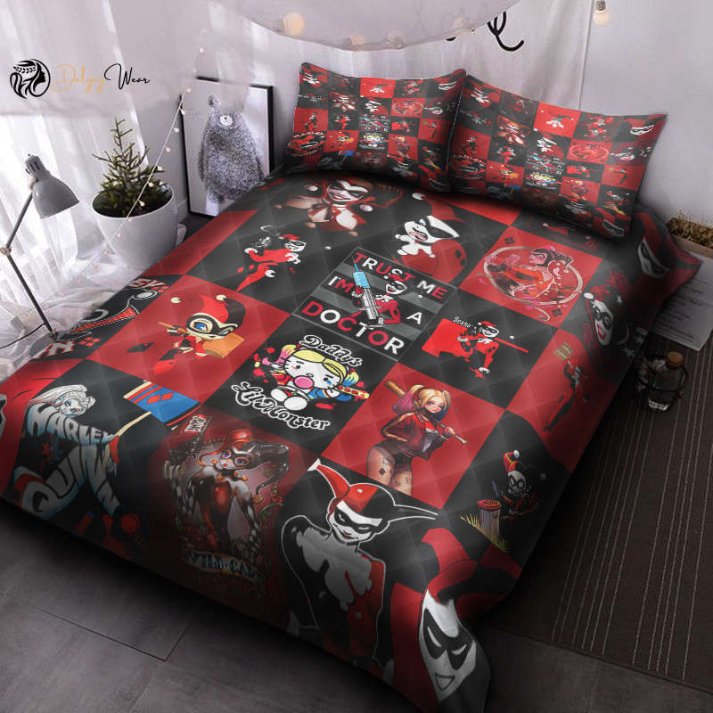 Harley Quinn Quilt Bedding Set Decor Gift For Men Women Decor Gift For Men Women G95