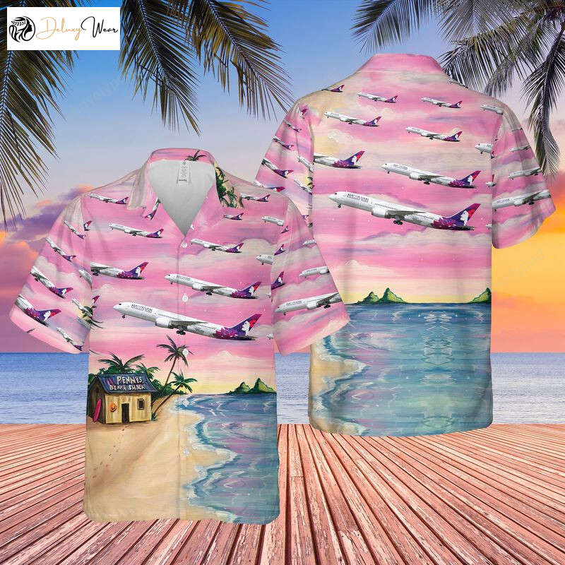 Hawaiian Airlines 787-9 Dreamliner Men s Short Sleeve Hawaiian Shirt Gift for Men Women Fans: Casual & Stylish