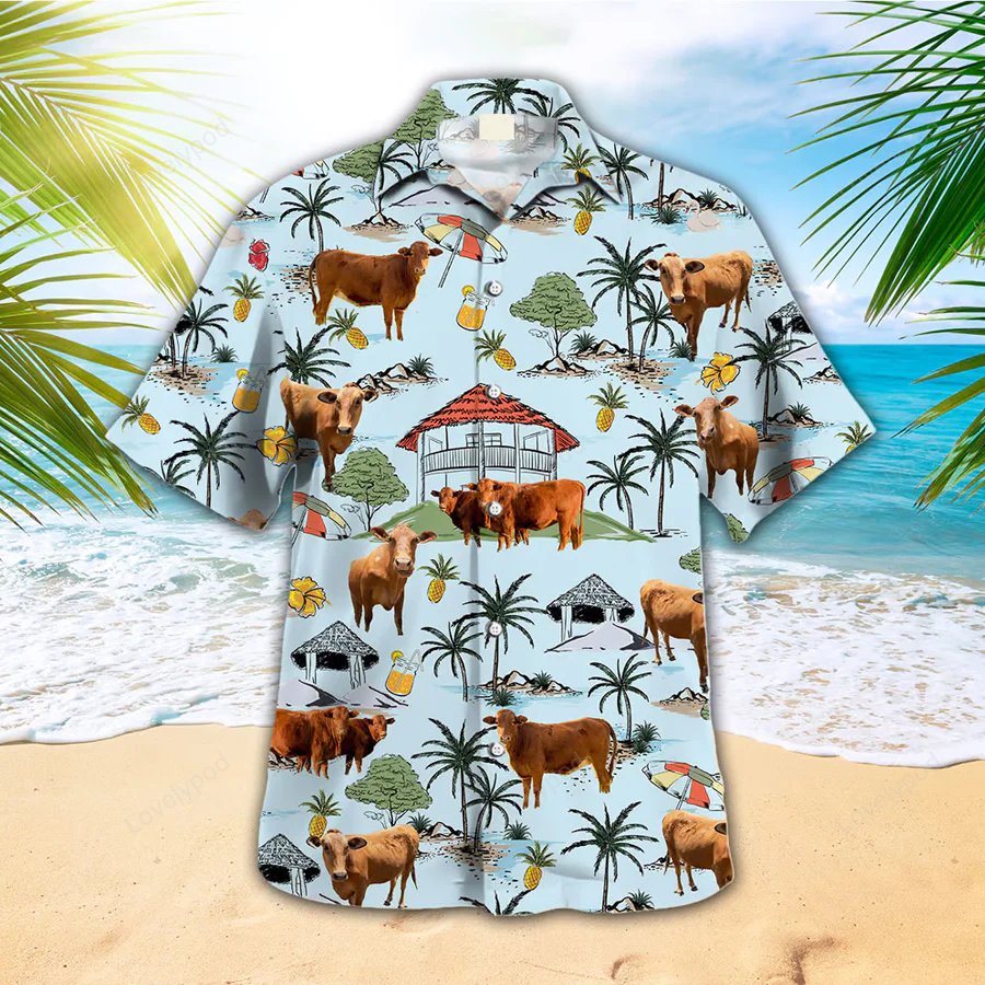 Beefmaster Cow Hawaiian Shirt for Farm Lovers – Men & Women s Hawaiian Shirt