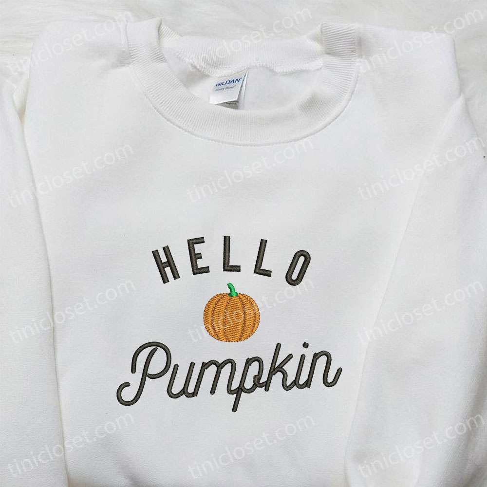 Spooky Hello Pumpkin Embroidered Sweatshirt & Hoodie: Best Halloween Gift Ideas