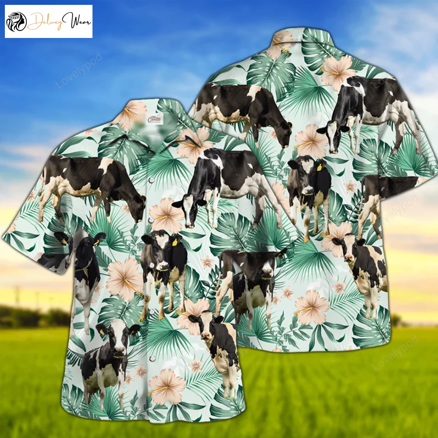 Holstein Hawaiian Shirt for Farm Enthusiasts – Men & Women s Cow Print Hawaiian Shirt