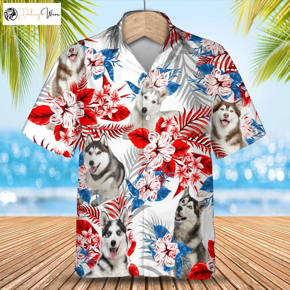 Husky Hawaiian Shirt Gift for Men Women Fans – Vibrant Summer Aloha Shirt Gift for Men Women Fans for Men & Women – Perfect Summer Gift