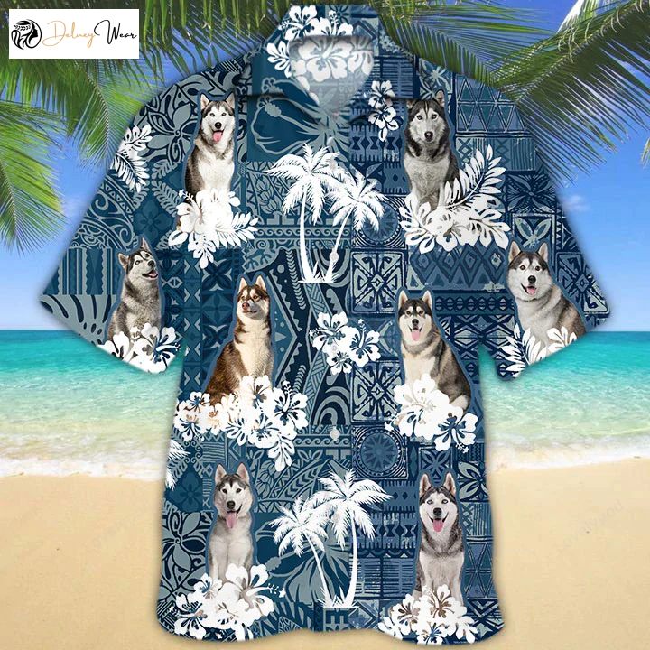 Stylish Husky Hawaiian Shirt Gift for Men Women Fans: Trendy Dog Clothing for a Fun Summer Look
