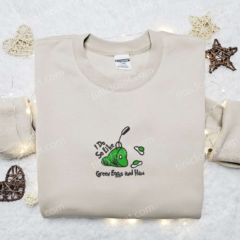 Dr Seuss Green Eggs Ham Embroidered Shirt & Hoodie: Best Gift Idea for Cartoon Lovers