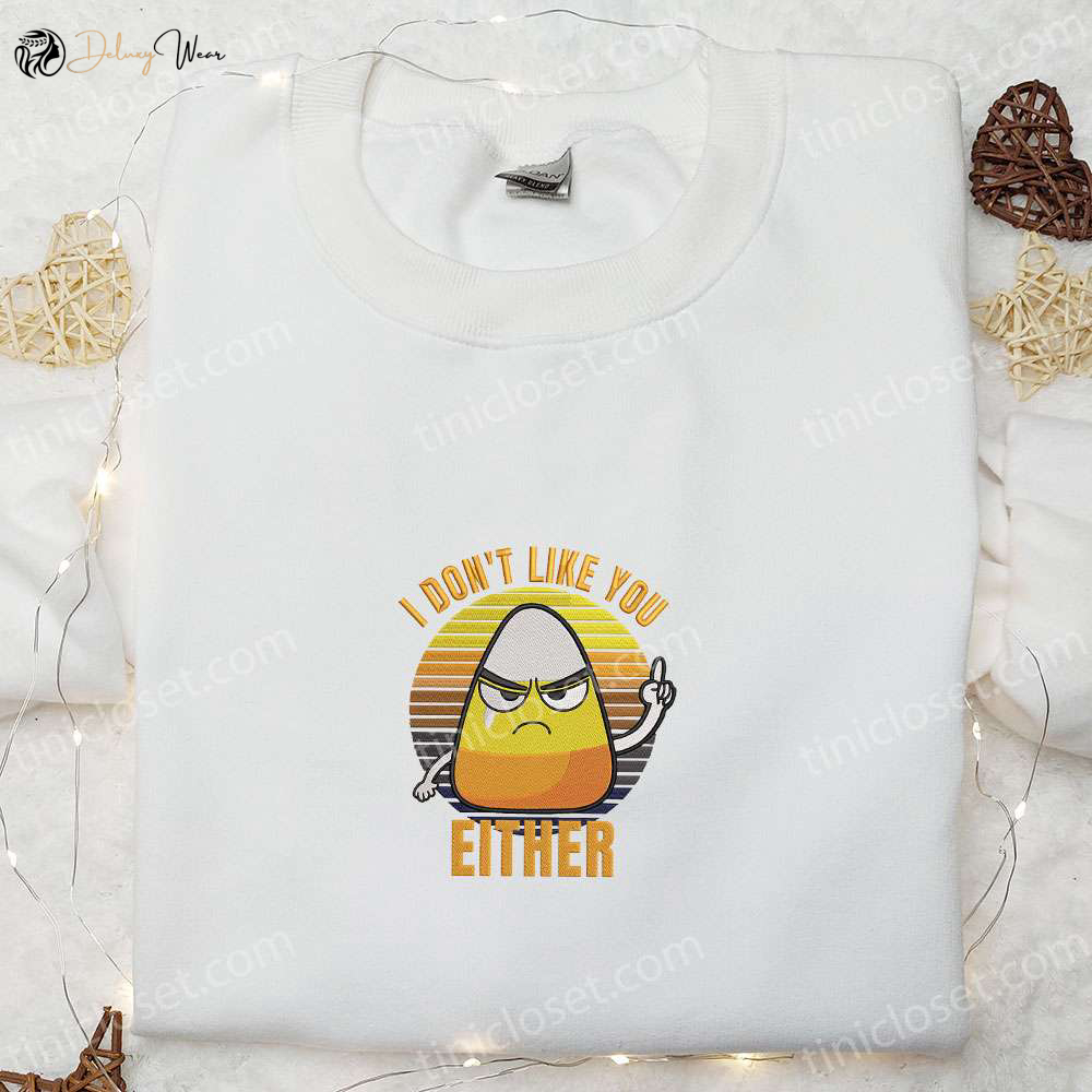 Funny Halloween Candy Corn Embroidered Shirt: Spooky Gift for Halloween Best Halloween Clothing Ideas