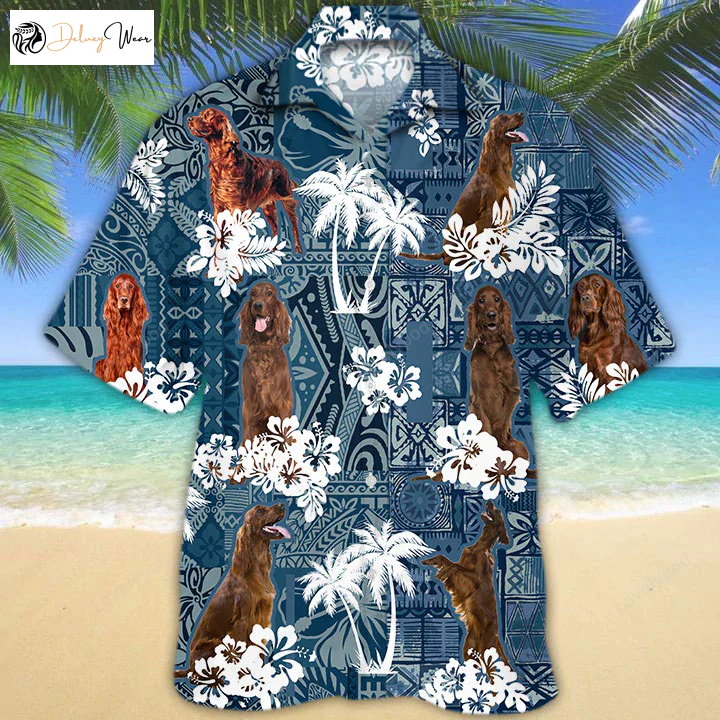 Irish Setter Hawaiian Shirt Gift for Men Women Fans: Stylish & Vibrant Apparel for a Tropical Vibe