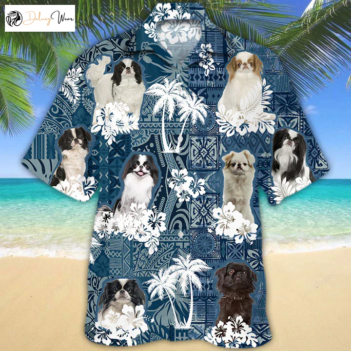 Stylish Japanese Chin Hawaiian Shirt: Embrace the Aloha Spirit with Our Trendy Dog-Inspired Apparel