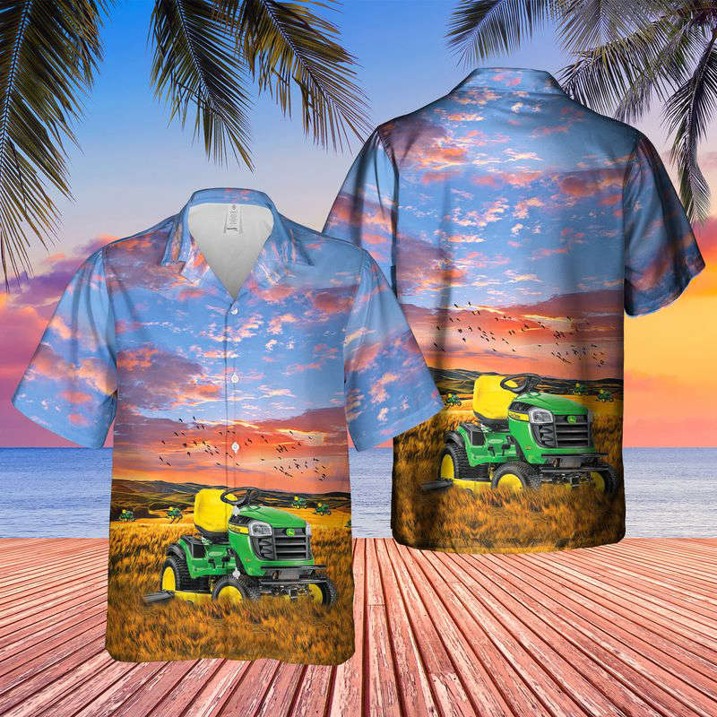 John Deere E180 Lawn Tractor Hawaiian Shirt Gift for Men Dad Father Gift for Men Dad Father