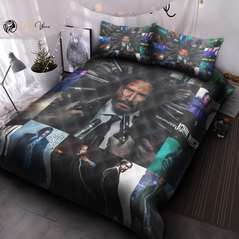 John Wick Quilt Bedding Set Decor Gift For Men Women Decor Gift For Men Women CH