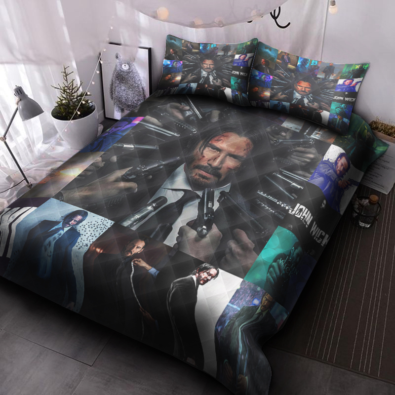 John Wick Quilt Bedding Set Decor Gift For Men Women Decor Gift For Men Women CH