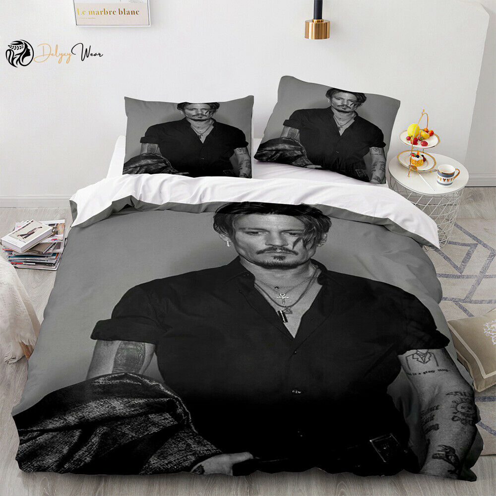 Johnny Depp Love 1g Bedding Set Decor Gift For Men Women Decor Gift For Men Women G95