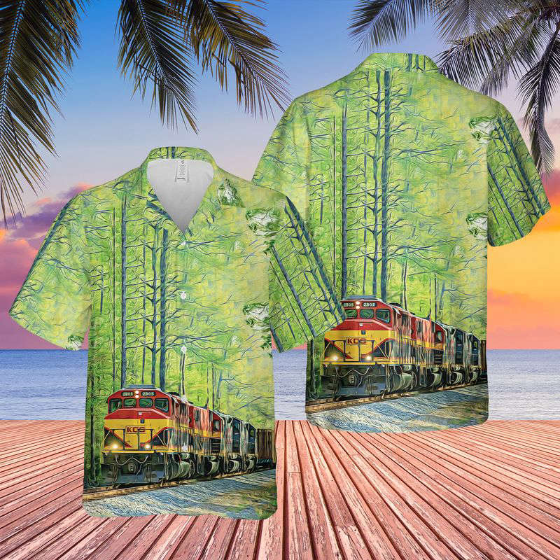 Kansas City Southern Railway KCS 2905 EMD GP40-2WL Hawaiian Shirt Gift for Men Dad Father Gift for Men Dad Father